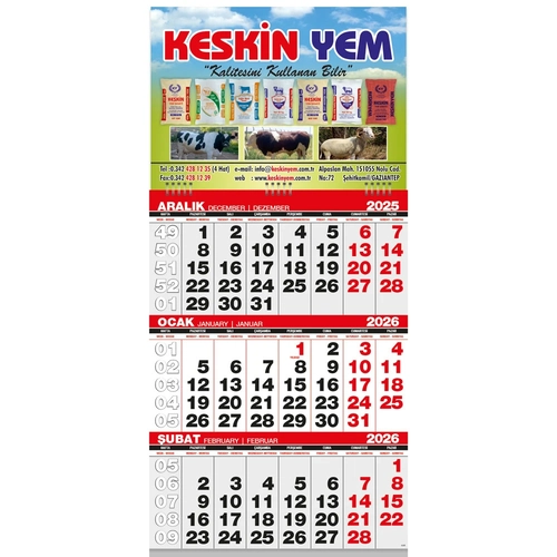 Ekonomik Küçük Boy Gemici Takvim